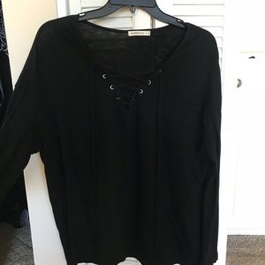 Sunny side lace up long sleeve size small